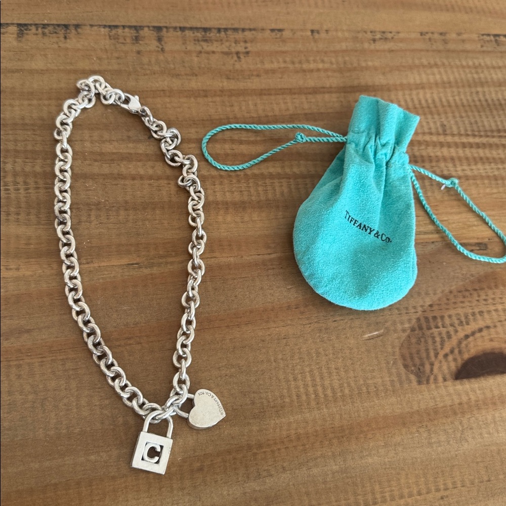 Tiffany & Co. Silver Heart and Padlock Link Necklace - Picture 3 of 4